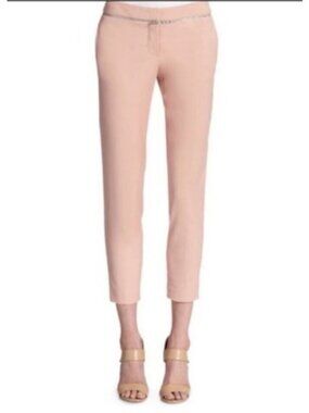 Preowned Rebecca Taylor Pale Pink With Zipper Detail Trouser Pants. Size 4